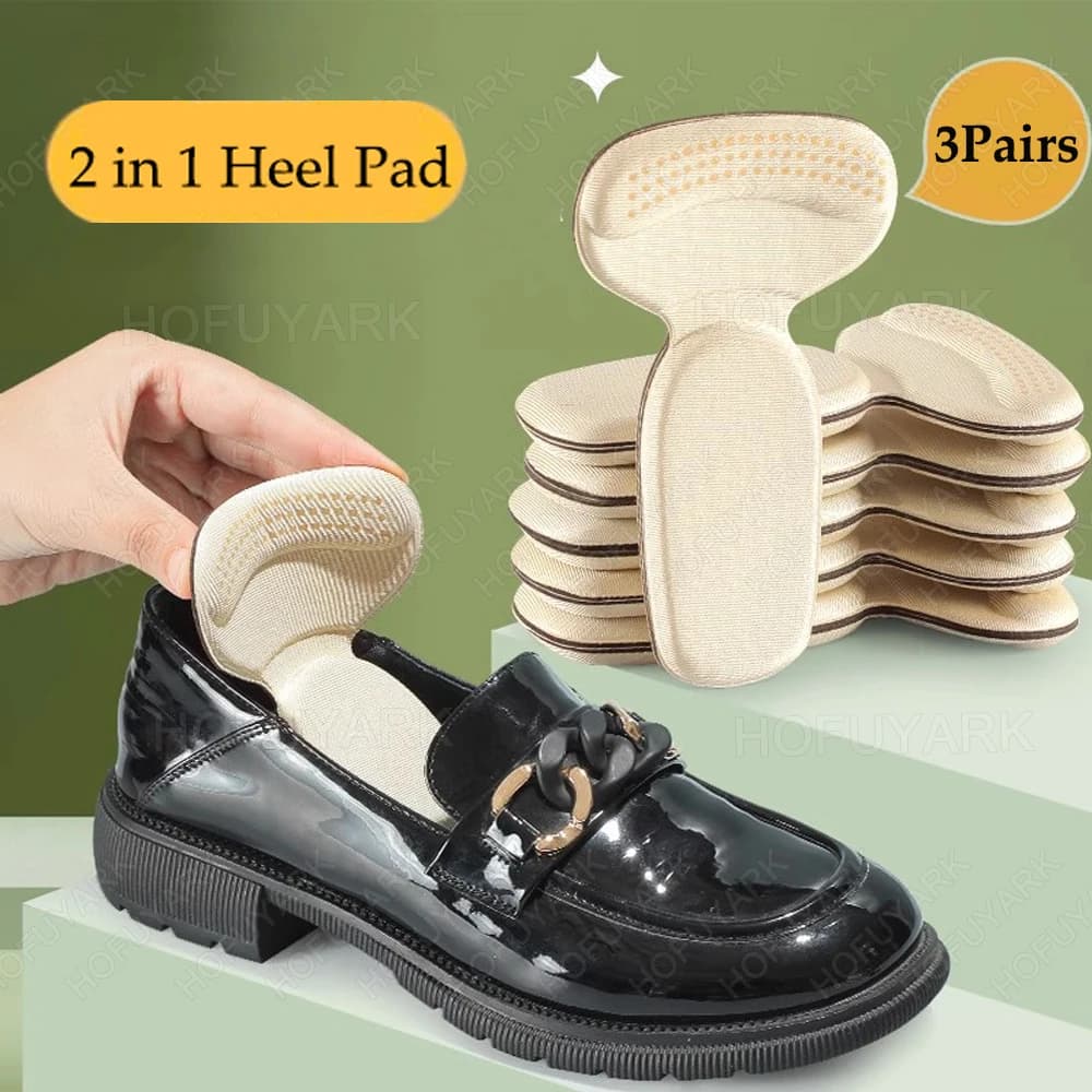 6pcs Heel Pads for Shoes Too Big Adjust Size Sponge Heel Protector Stickers High Heels Pain Relief Inserts Foot Insoles Women