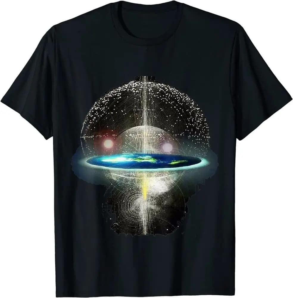 Flat Earth Tee T-Shirts  for Men Clothing Women Tees High Quality 100%Cotton Short Sleeve