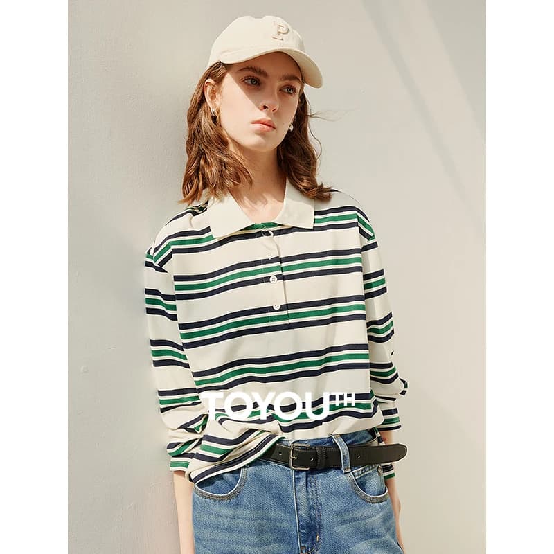 TOYOUTH Women T shirt 2025 Spring New Tops 8511053