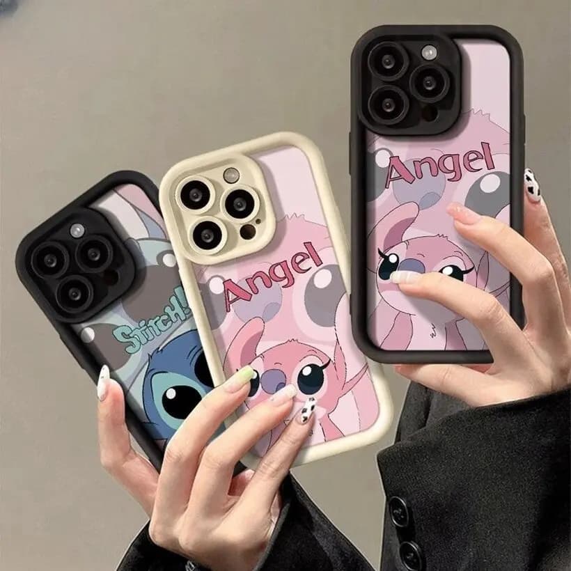 Kawaii Stitch Angel Lovely Phone Case for OPPO A60 A17 A16 A15 A15S A53 A9 A5 2020 A54 A55 A58 A74 A52 A92 A76 A96 A73 A94 Cover