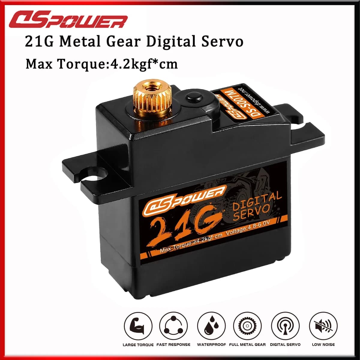 DSpower 21g Micro Digital Servo Metal Gear Mini Servos 4.2KG 17g Servo for 1:14 1:18 1:16 Rc Car Mjx Hyper Boat Roat Accessories