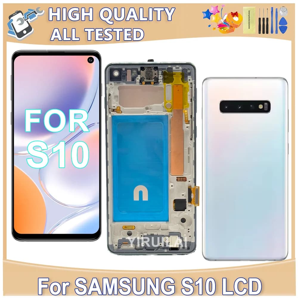 TFT Quality For Samsung S10 LCD Display Touch Screen With Frame For Samsung Galaxy G973F/DS G973U G973 SM-G973 LCD Display