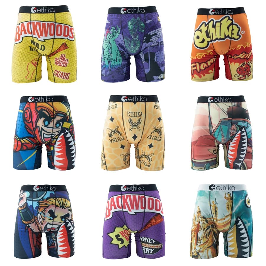 ETHIKA 1Pcs Sexy Men Underwear Boxers Breathable Swimming Man Underpants Plus Size S-3XL Mens Trunks Men's Panties Boxer Briefs