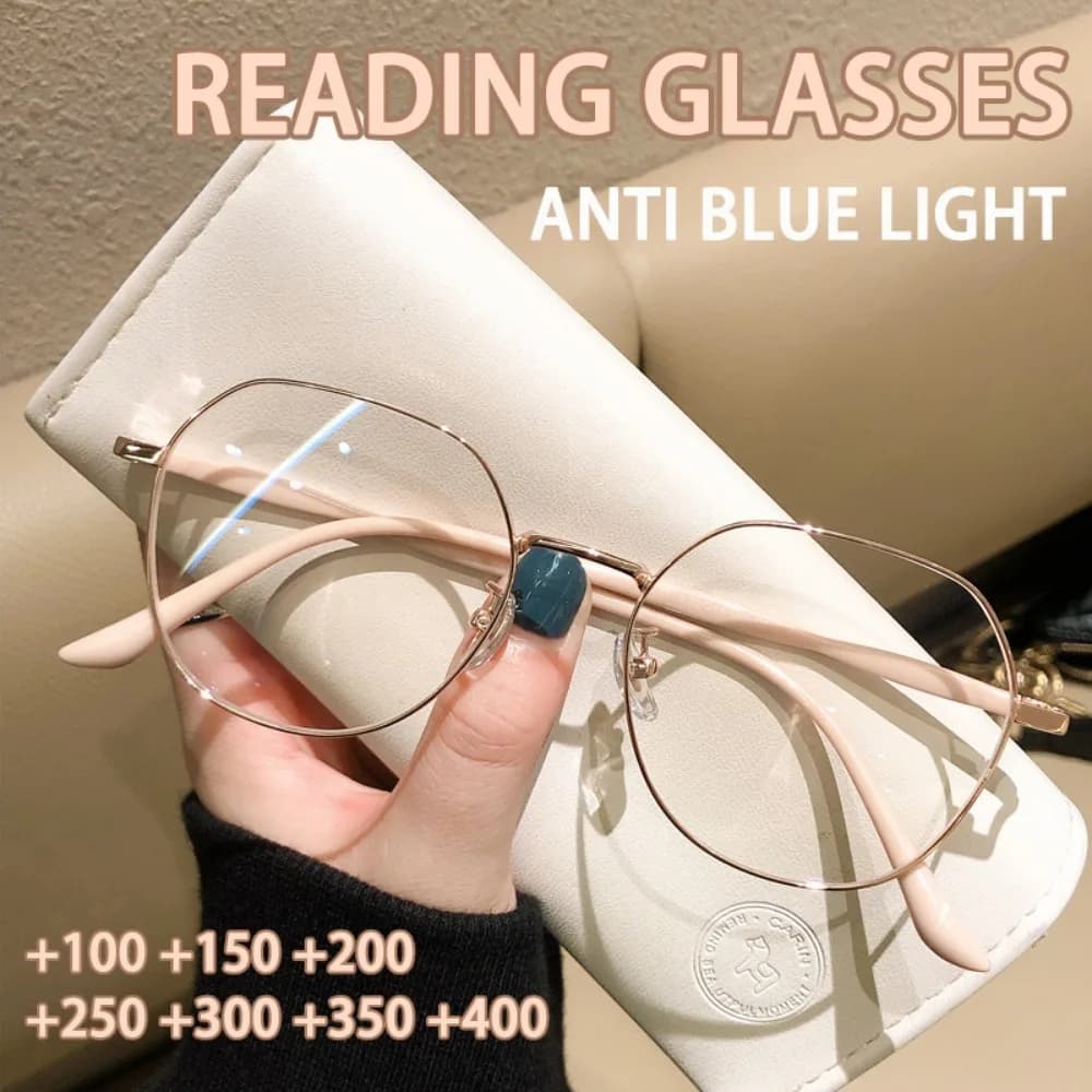 Fashion Reading Glasses for Women Men's Anti Blue Light Presbyopic Glasses with Grade +100 To +400