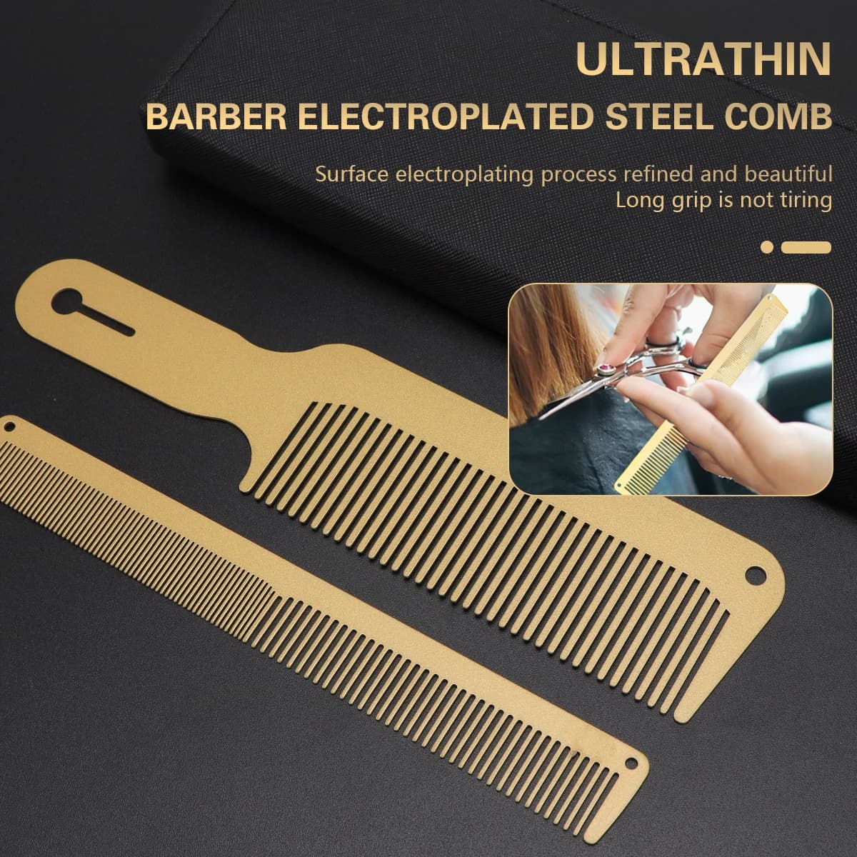 High Quality Stainless Steel Metal Barber Comb Hairdressing Salon Hair Cutting Comb For Men Women