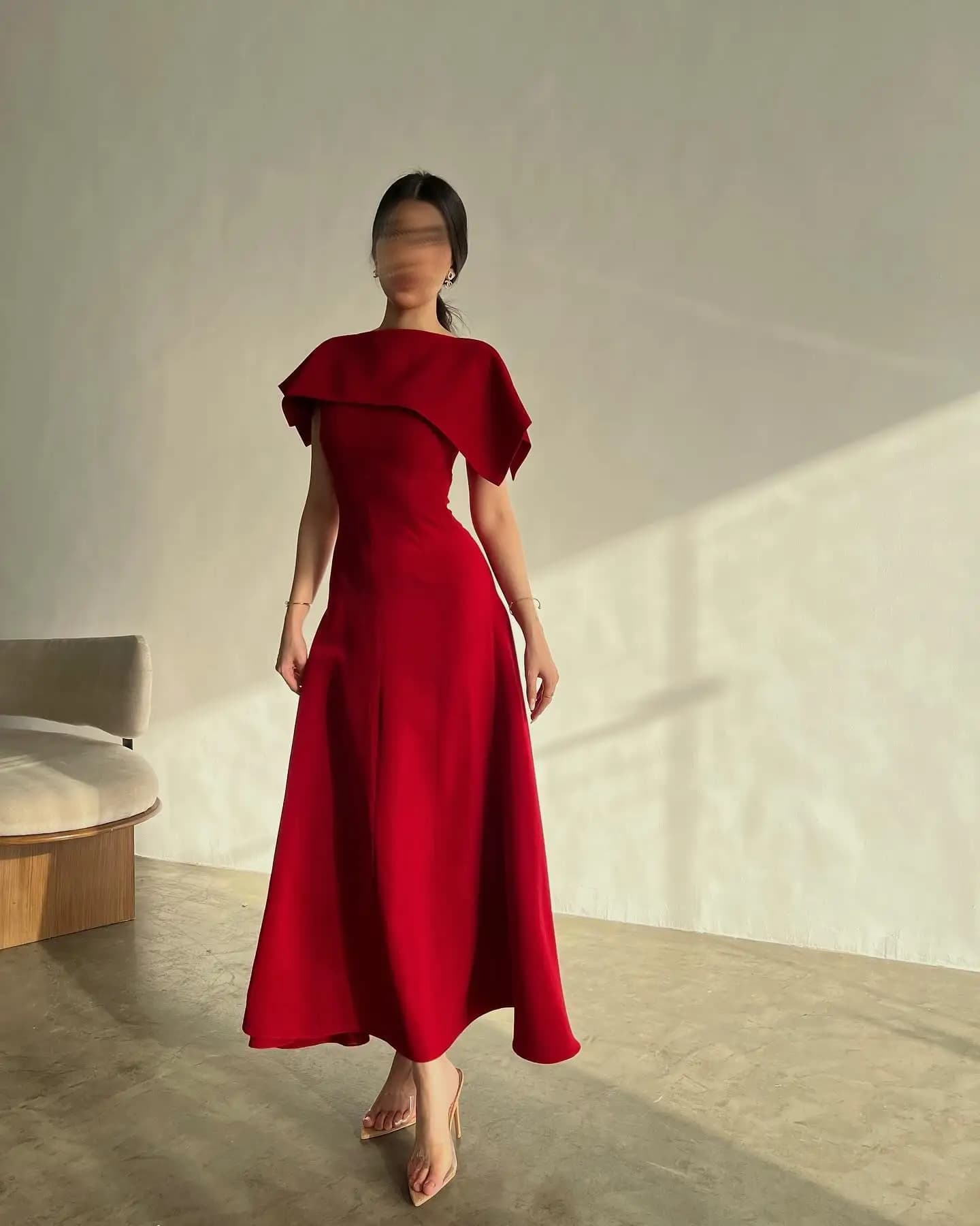 Adeli Elegant Red O Neck Prom Gown Women A-Line Simple Party Evening Dress Ankle Length Formal Occasion Dresses customized 2025