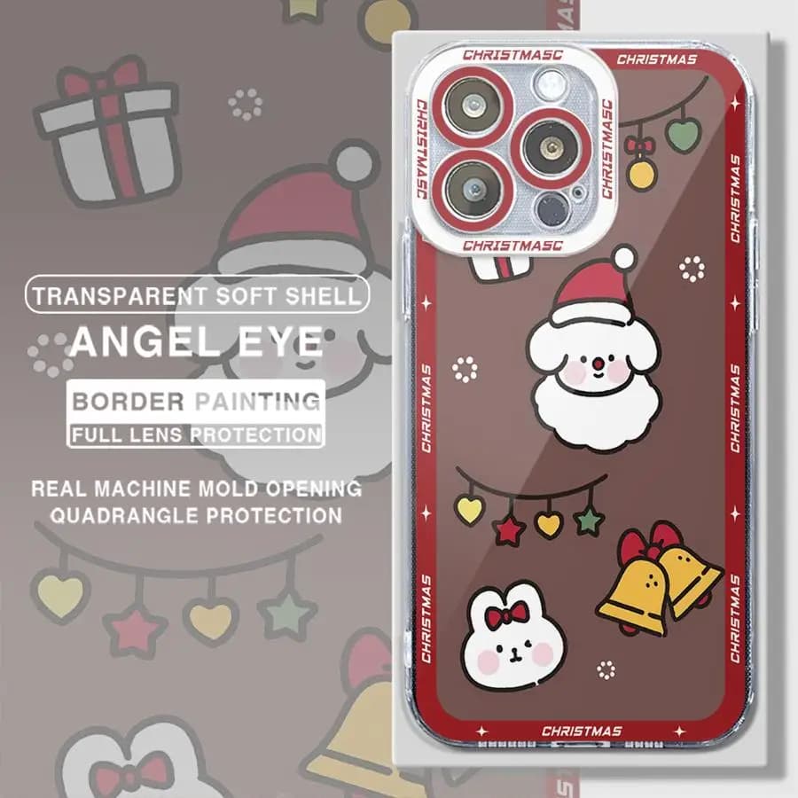 Christmas Cartoon Puppy Phone Case for Xiaomi Redmi Note 11 Pro 5G 11S 12 13 11 Pro Plus 10S 10 Pro 13 5G Transparent Capa Cover