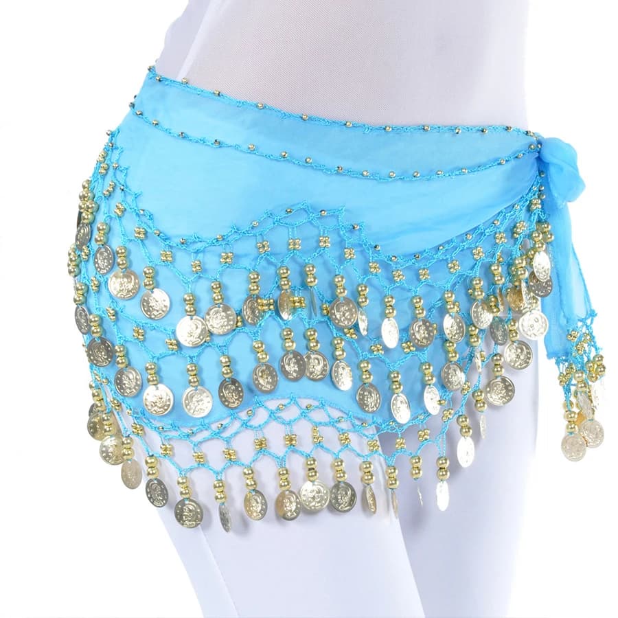 1PC Ladies' Multicolor Design Metal Gold Coin Belt Skirt With Slight Dirt Appropriate Polka Dot Stage Performace Dancing Belt