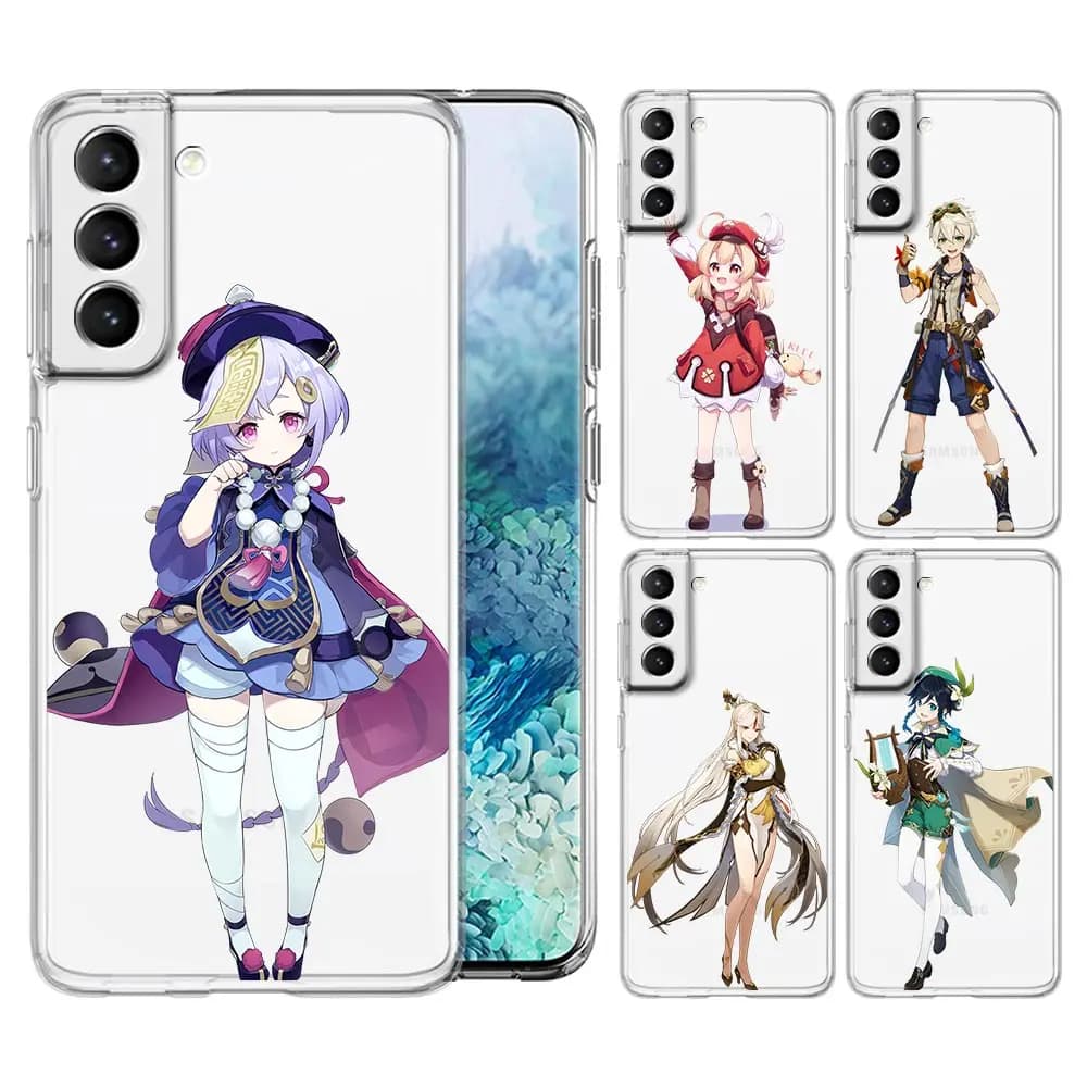 Genshin Impact Phone Case For Samsung Galaxy S22 S21 S20 FE Ultra 5G S10 S10E S9 S8 Plus Note 10 20 Soft Clear Full Lens Cover