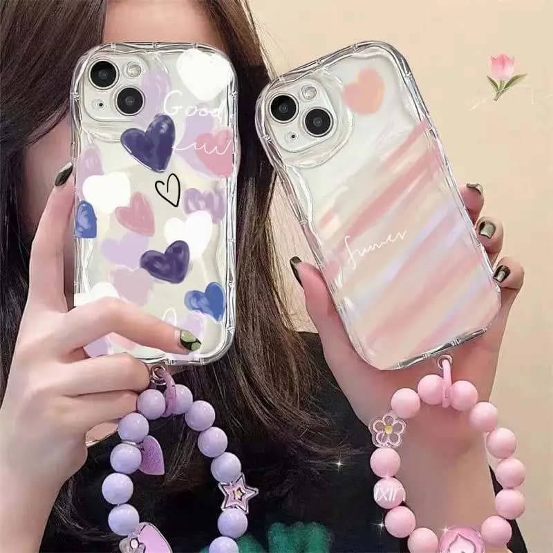 Love Heart Bracelet Chain Case For Xiaomi Redmi Note 13 Pro 5G 12 4G 8 11 10 9 12 Pro Plus 12S 13C 12C 10C 9C 9A  A1 A2 A3 Cases