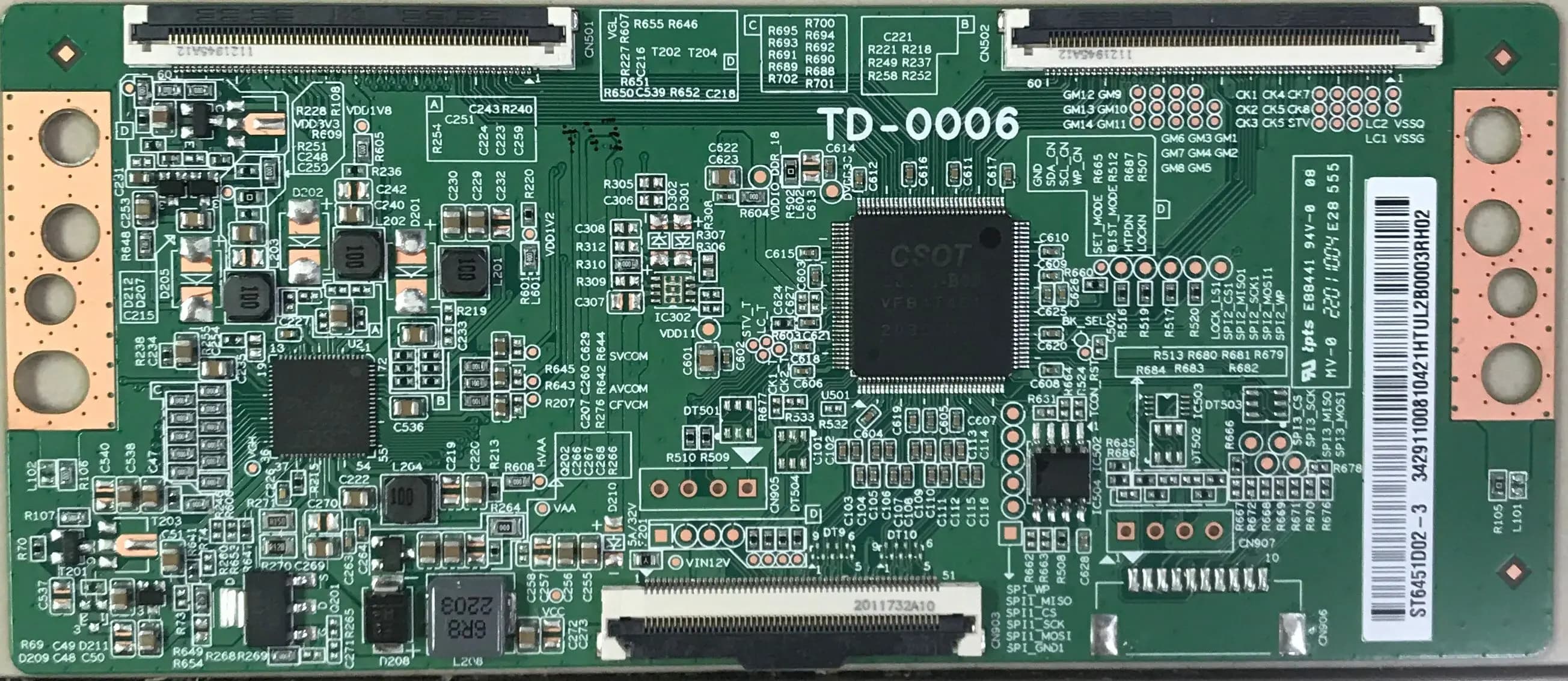 Free shipping! ST6451D02-3  4K  T-CON for  LU65C61 logic board TD-0006 or  2k LVDS Interface