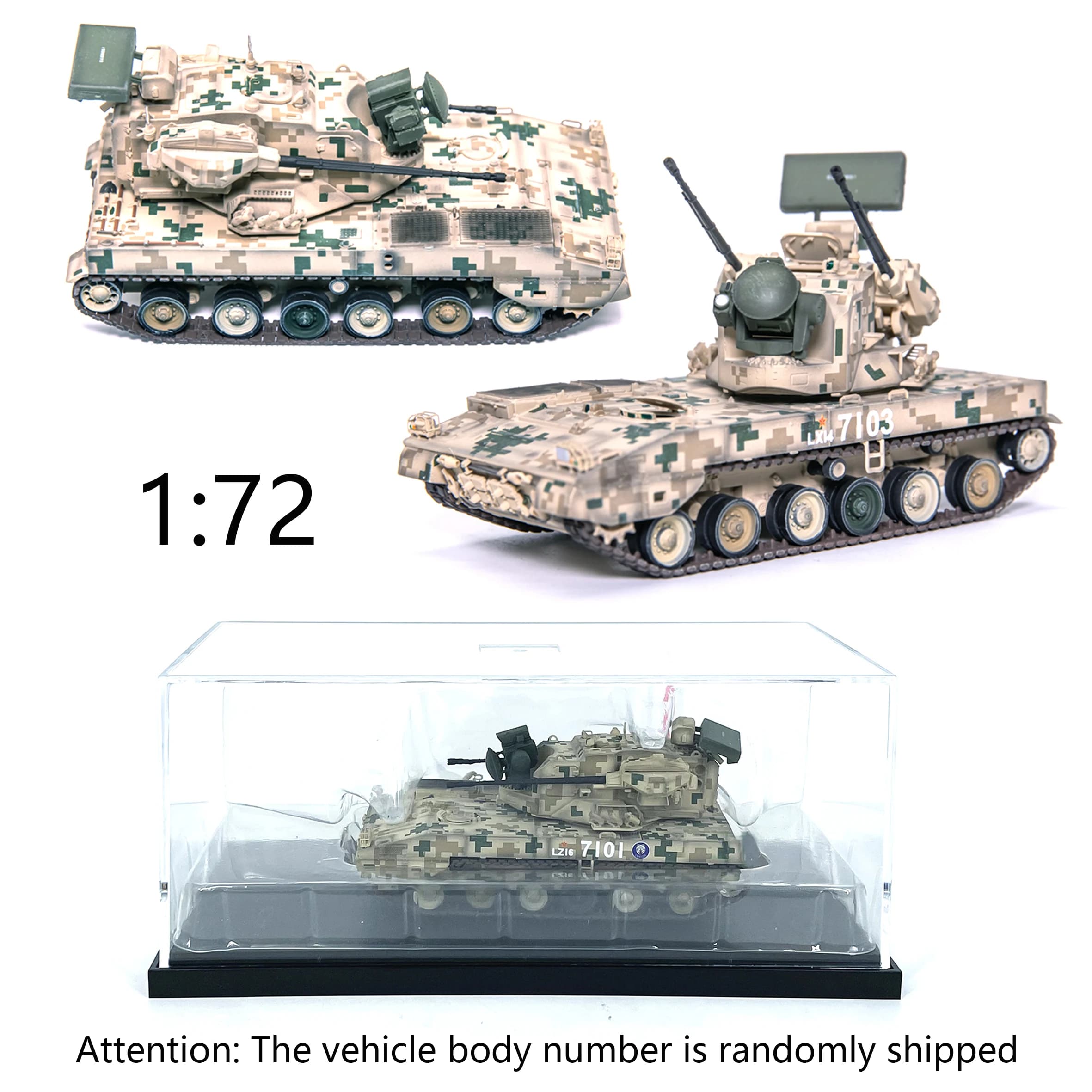 1/72 China PGZ-09 Air Defense Weapon Armored Vehicle Model Desert digital camouflage Static finished military model
