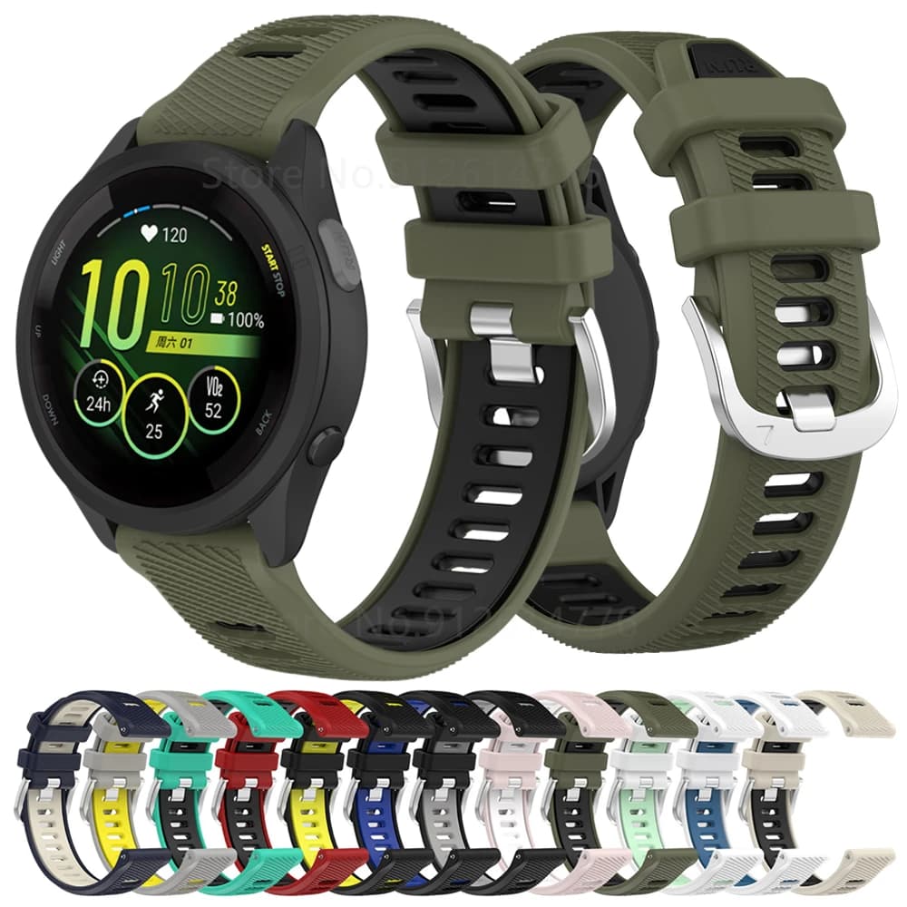 Wrist Strap For Garmin Forerunner 255 255S 265S 265 165 245 55 Vivoactive 5 4 4S Venu 3 3S SQ Silicone Bracelet Sport Watch Band