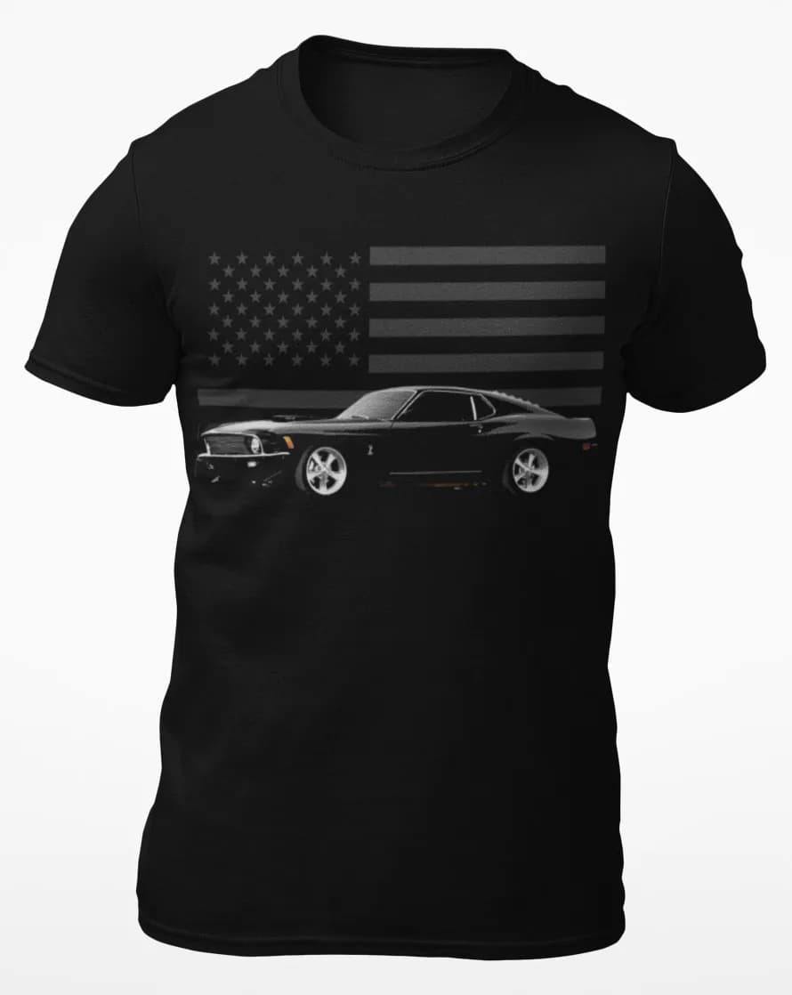 1970 Black Mustang Muscle Car Owner  T Shirt