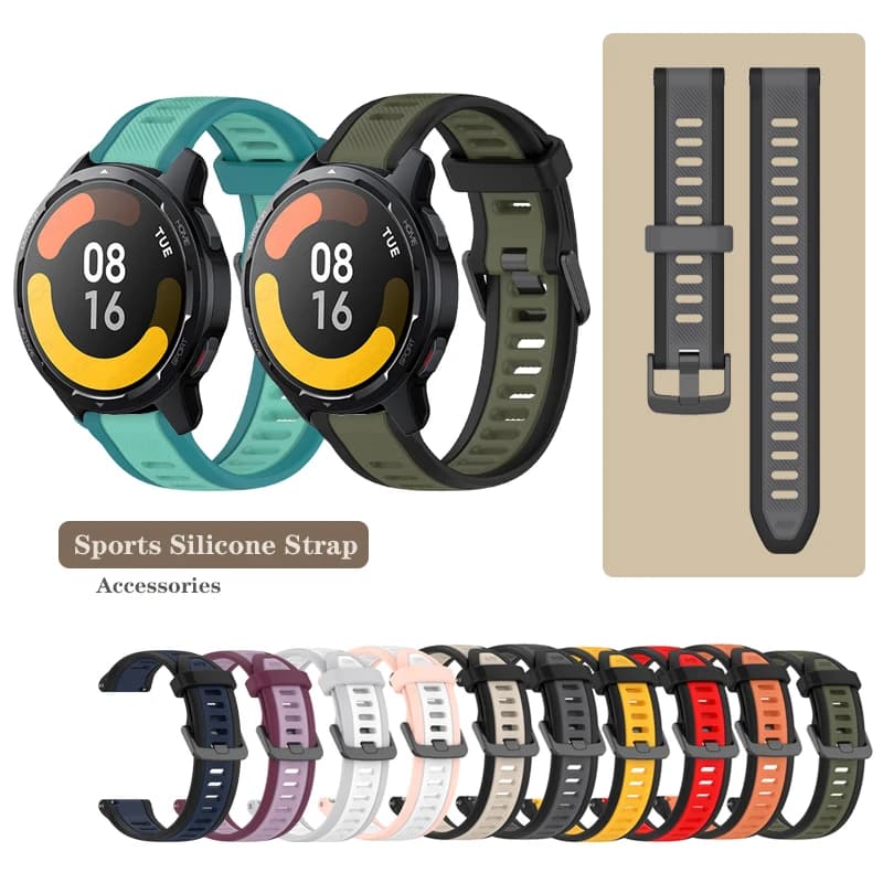 22mm Sports Silicone Strap For For Xiaomi S1 S2 S3 Color 2 For Haylou Solar LS05 / RT LS05S / RS3 LS04/ RT2 LS10 / GST