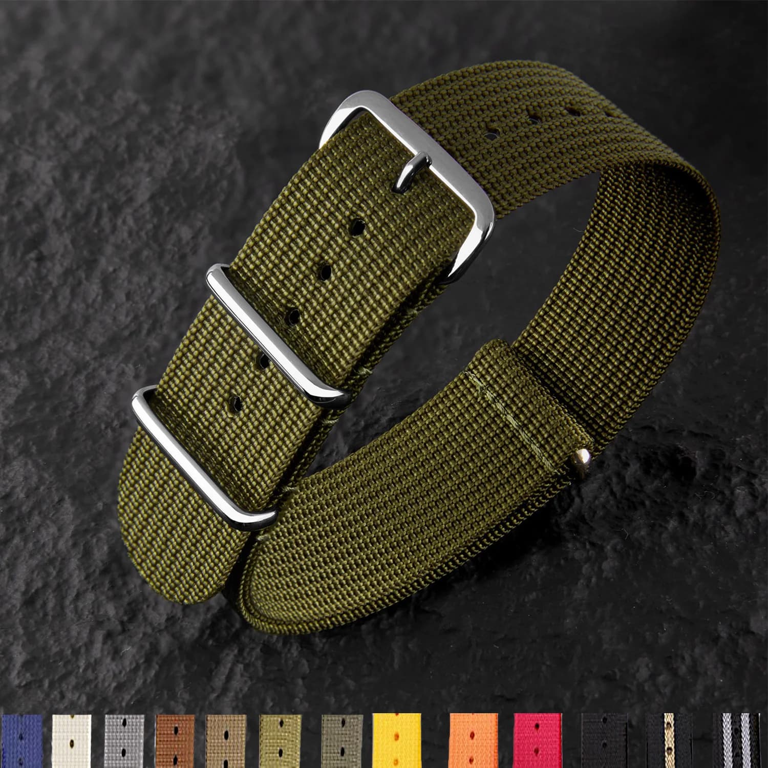 Ribbed Nylon Watch Band 20mm 22mm Comfortable Watch Straps Loop Military Washable Blet for Men Watchbands