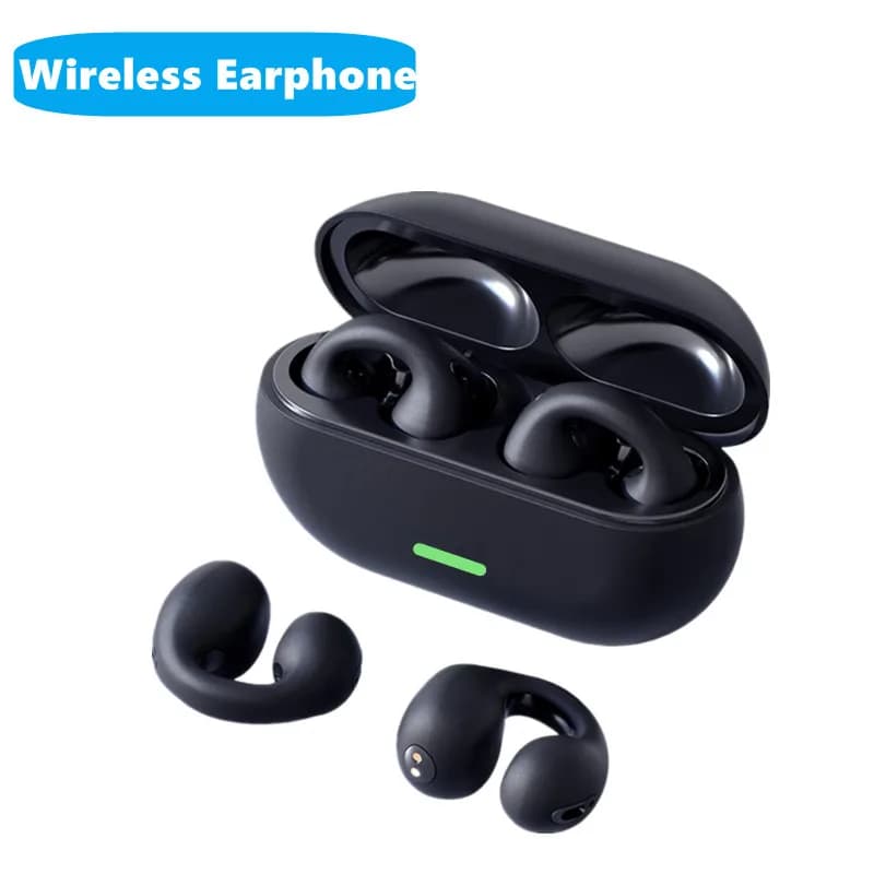 TWS  Bluetooth 5.3 Wireless Bone Conduction Headphones T75 Clip Ear Music Noise Canceling Headset HD Call Sports Gaming Earphone