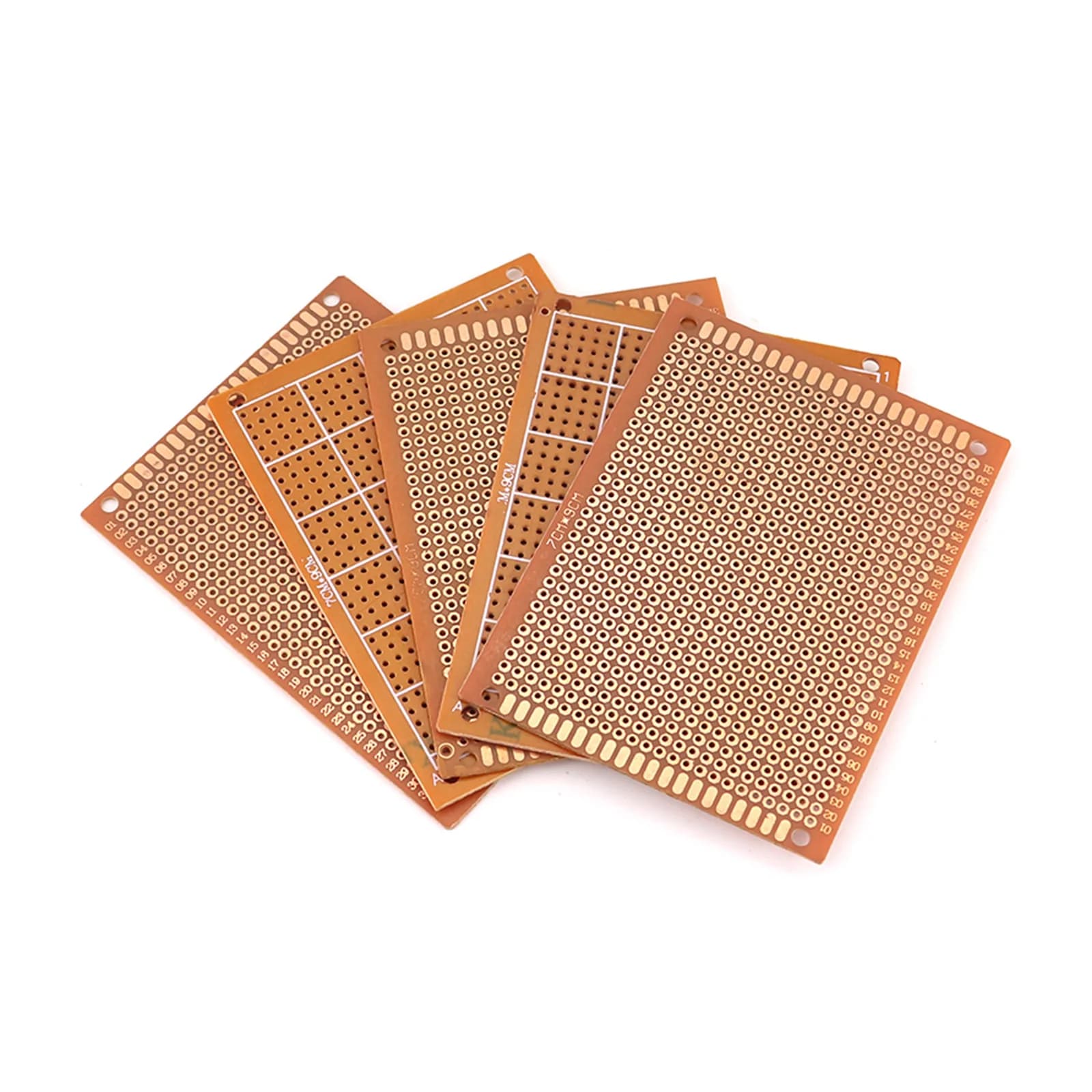 10Pcs 7X9 7*9Cm Enkelzijdig Prototype Pcb Broodplank Universele Boord Experimentele Bakeliet Koperen Plaat circuirt Board Geel