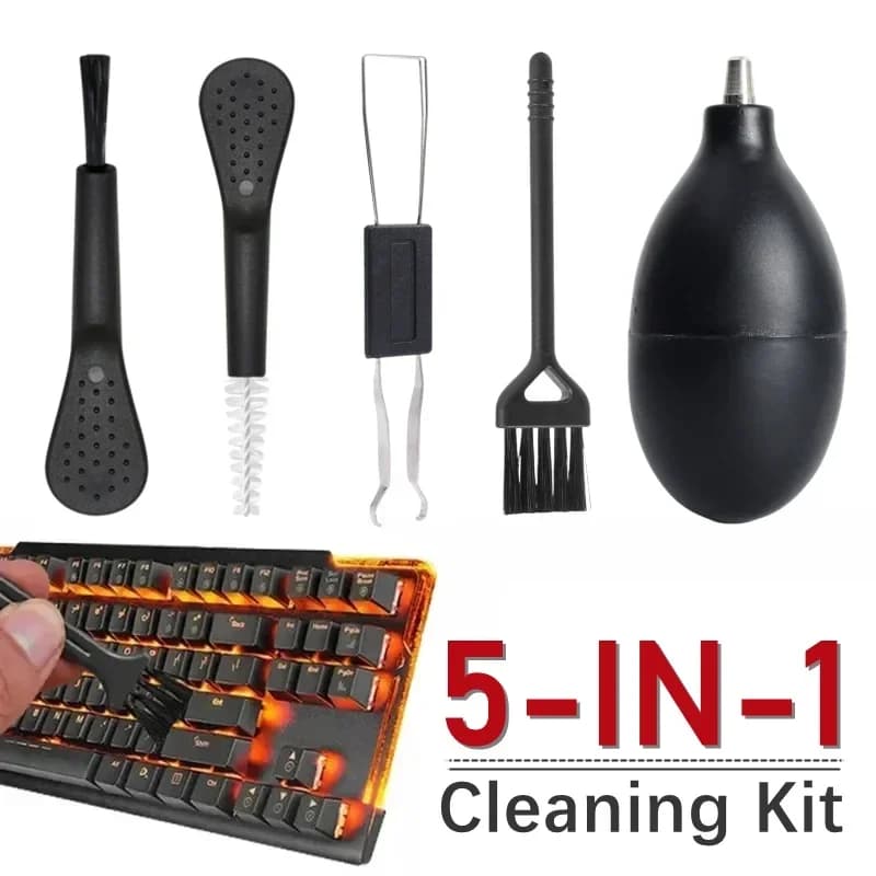 Keyboard Cleaning Brush Keycap Puller Air Dust Blower Universal Mechanical Key Cap Shaft Remover Computer Earphone Cleaner Kit