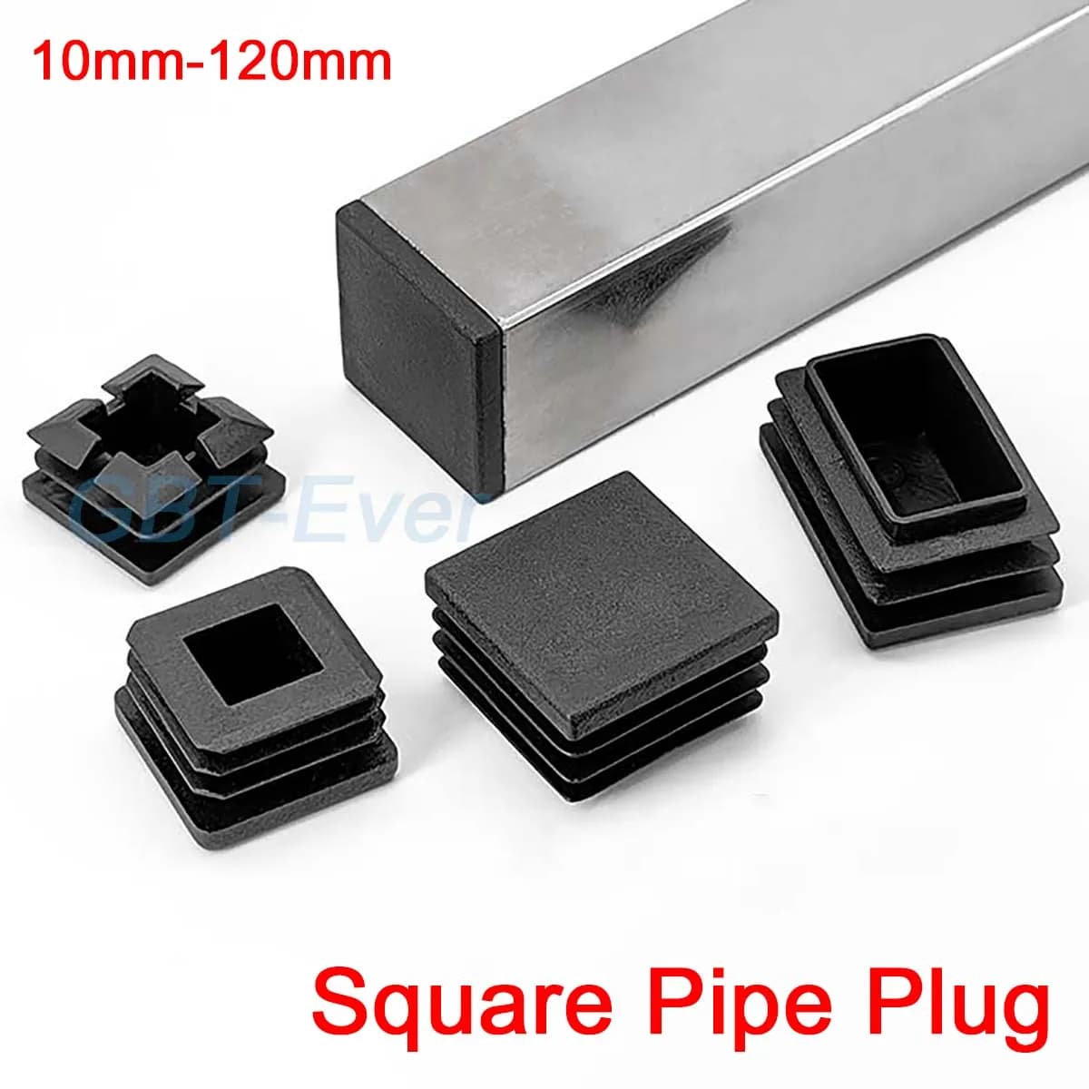1-20Pcs 10-120mm Black Plastic Pipe Inner Plug Dust Cover Square Steel Tube Blanking End Cap Bung for Furniture Chair Table Leg