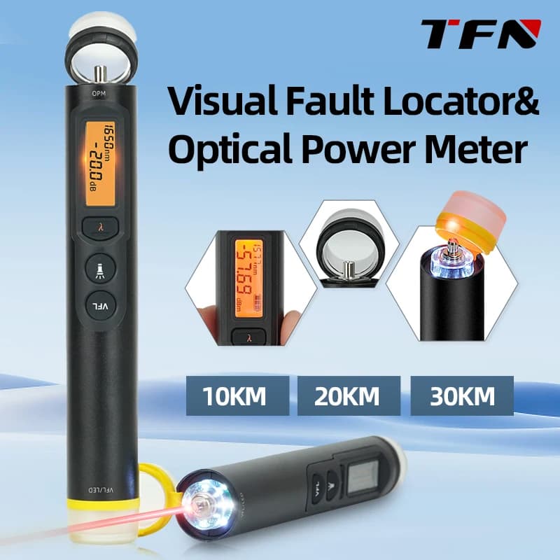 TFN 10KM/20KM/30KM Fiber Optic Tester Optical Power Meter VFL&OPM Visual Fault Locator