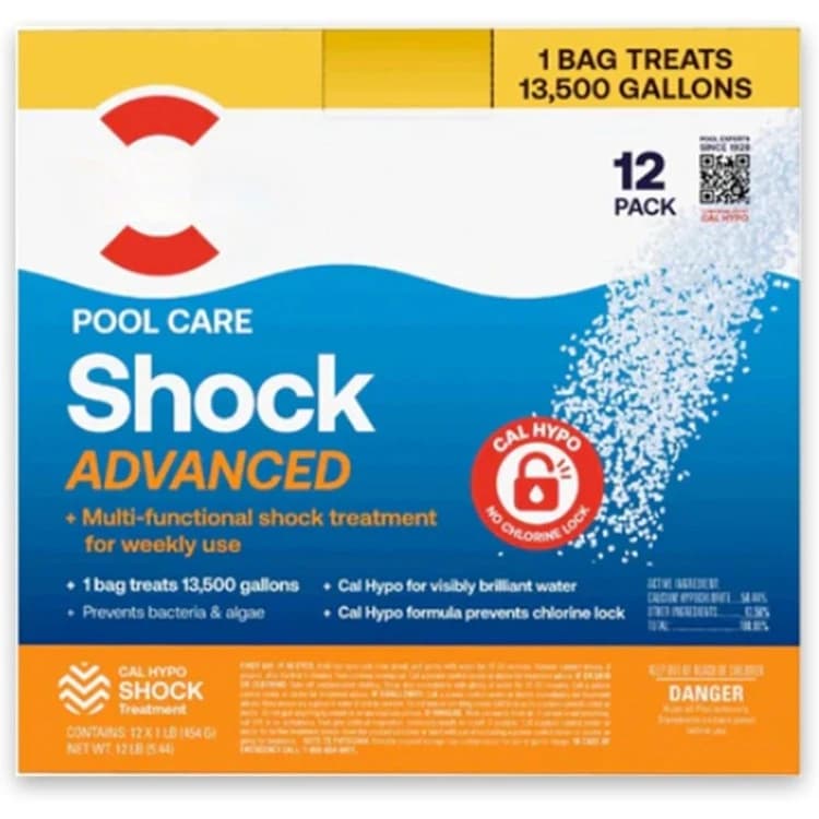HTH 52037R Pool Care Shock Advanced, Swimming Pool Chemical - Cal Hypo Formula, Prevents Bacteria & Algae, Restores Crystal Clea