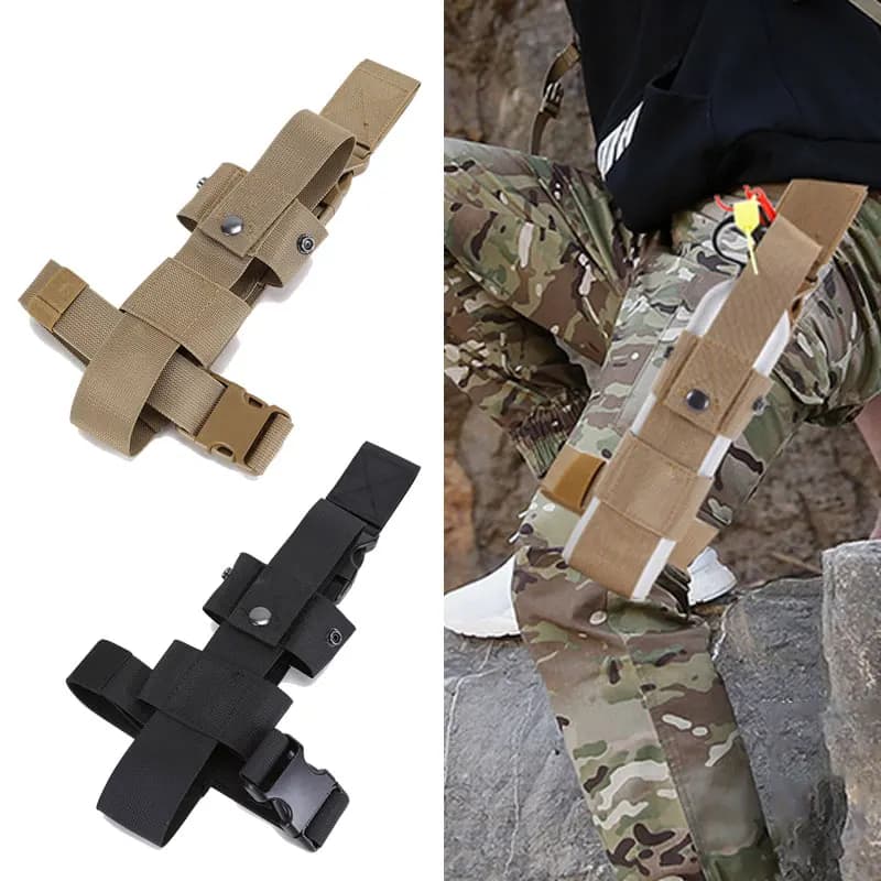 Drop Leg Water Bottle Holster Ambidextrous Tactical MK9 Thigh Holder Pouch for Pepper Sprayer Mini Extinguisher