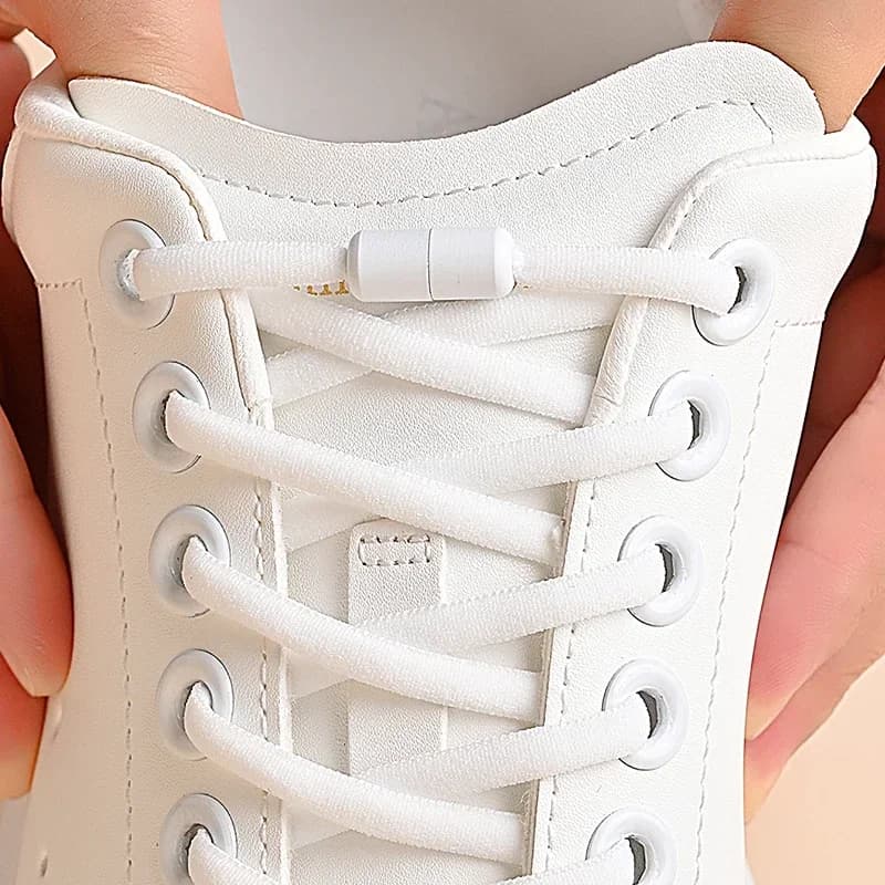 Elastic No Tie Shoelaces Semicircle Shoe Laces for Kids and Adult Sneakers Shoelace Quick Lazy Metal Lock Laces Shoe Strings