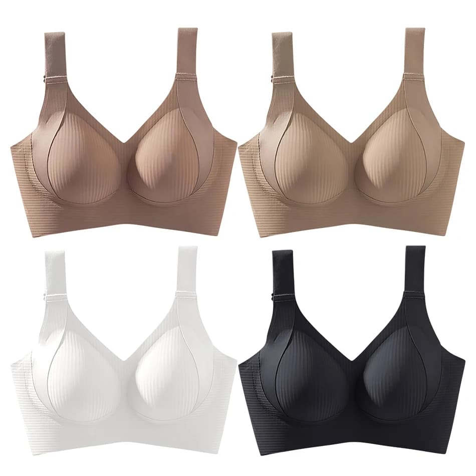 Women Widened Lifting Non Slip Shoulder Strap Bra Simple and Casual No Trace Beautiful Back Full Cup Size Adjustable Underwear