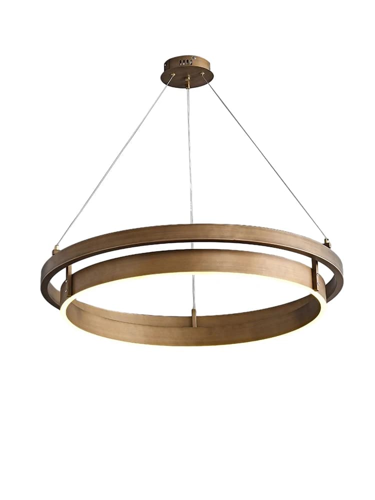 Italy LED Home Decor Bronze Chandelier Creative Round Hanging Light Fixture Minimalist Suspension Luminaire for Living Room
