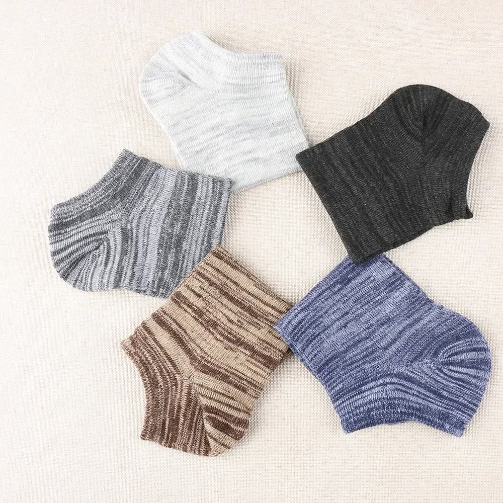 USU-1 Mens Casual Striped Socks Breathable Spring  Cut Ankle socks