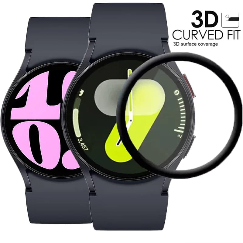 Screen Protector For Samsung Galaxy Watch 7 6 5 4 40mm 44mm Full Coverage Curved Edge Protective Film Scratch Resistant