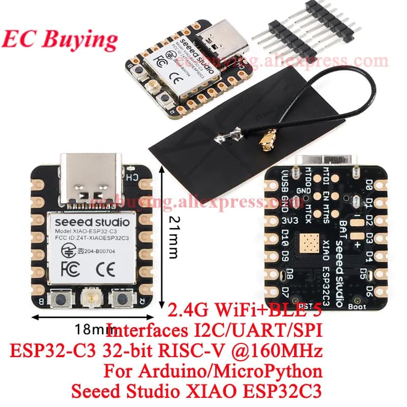 10Pcs/1pc ESP32C3 Seeed Studio XIAO BLE WIFI Wireless Bluetooth Development Board Module ESP32 Tiny MCU 4MB 400KB For Arduino