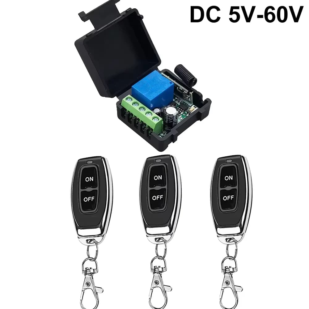 QIACHIP 433MHz Wireless Remote Control Switch Dry Contacts RF Relay Module DC 5V 12V 24V 48V 60V Remote Controls Gate Door Light