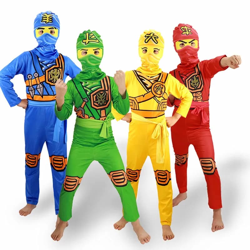 Kids Ninja Costume, Deluxe Samurai Outfit, Halloween Dress Up Ninjago Costumes For Boys Girls, Kids Clothes For Performance Part