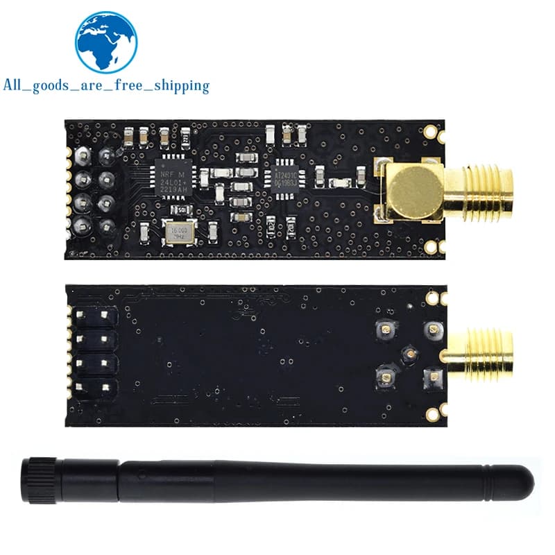 TZT 1PCS Special promotions 1100-meter long-distance NRF24L01+PA+LNA wireless modules (with antenna)