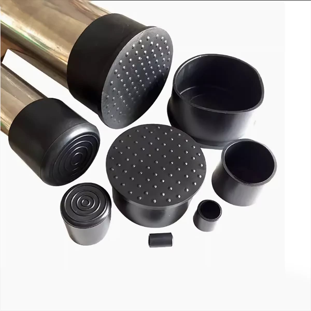 Roud PVC Soft Rubber Sleeves Chair Table Base Plug Floor Protector Mat Tube Caps Cover Black 6mm 8mm 10mm 12mm 14mm 16mm -120mm