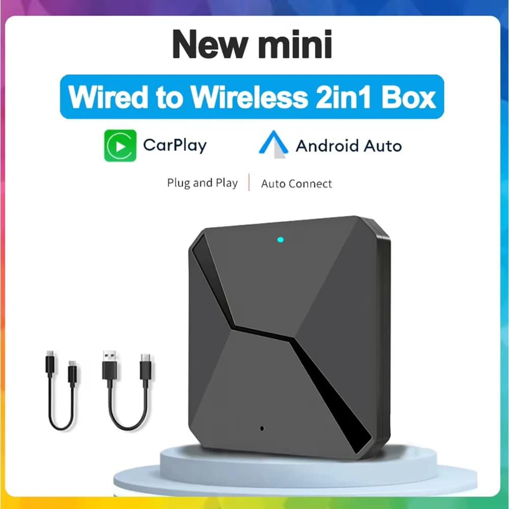 2in 1 Smart Dongle Wireless Carplay Adapter Android Auto 5G WIFI For iphone Android Phone For Volvo Benz Mg Kia Chery VW