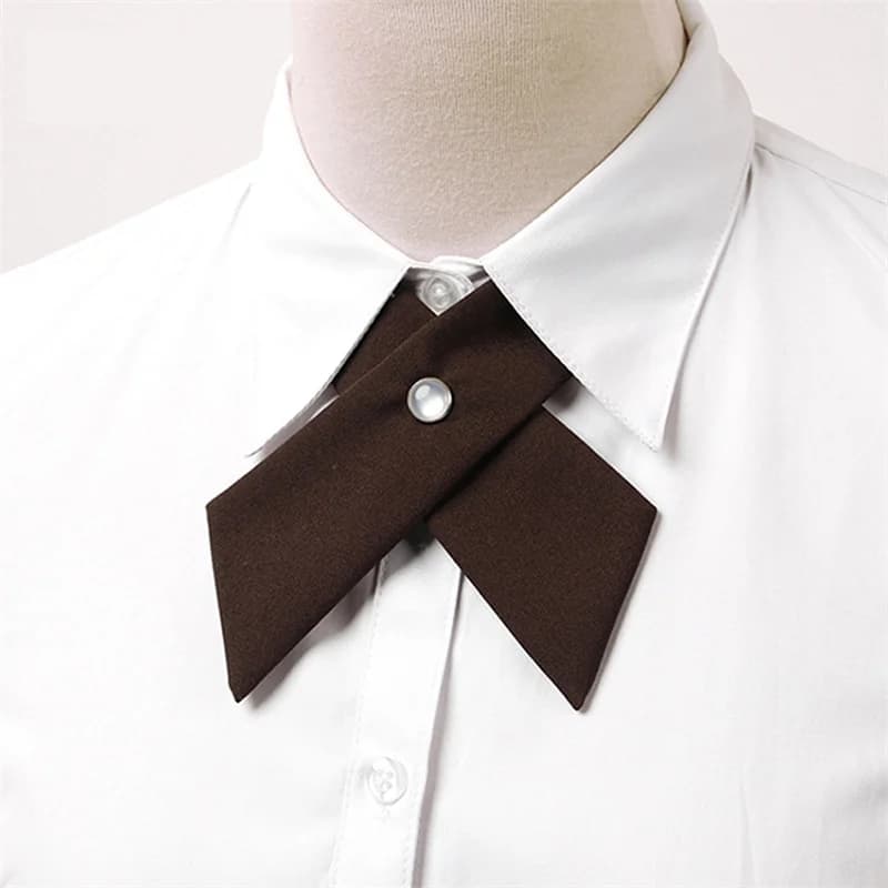 New Blue Black Solid Polyester Cross Shaped Bowtie Fashion Versatile Students Business Party Banquet Suit Accessories