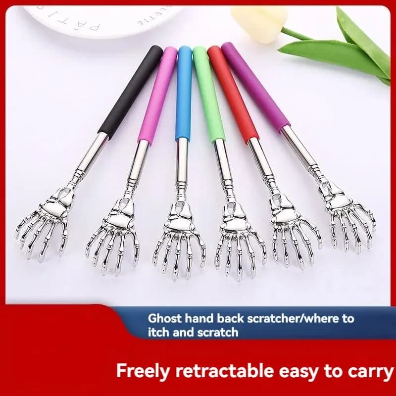 1 Piece Adjustable Stainless Steel Back Scratcher with Retractable Claw ForPortable and Convenient Massage and Tickle Relief