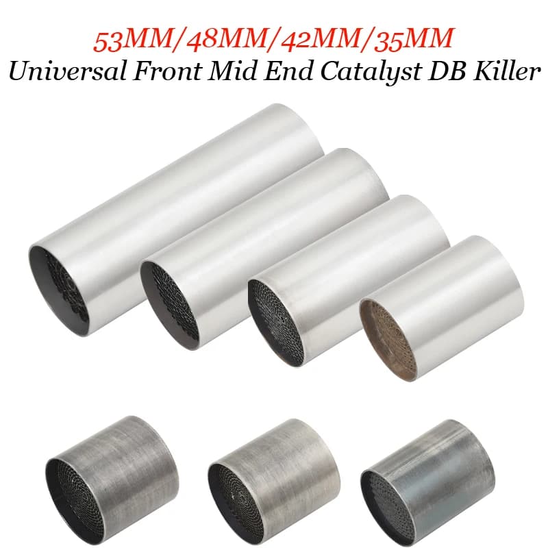 Universal Motorcycle 35/42/48//53MM Catalyst DB Killer for Motorcycle Full System Exhaust Muffler Silencer Noise Sound Eliminato