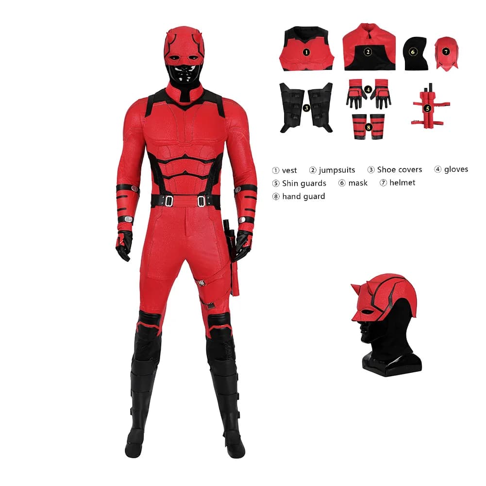 Disfraz Matt Murdock Cosplay Costume Dare Disguise Jumpsuit Devil Accessories Dark Men Halloween Carnival Suit