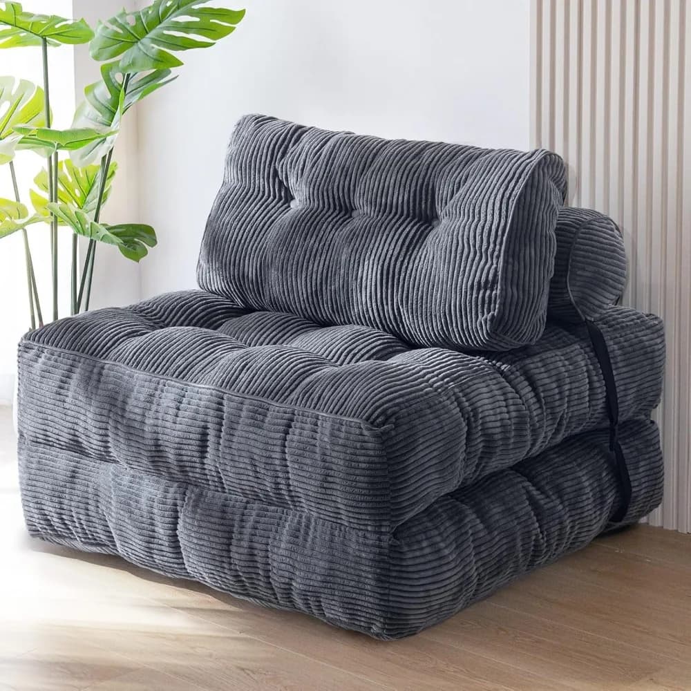 Folding Sofa Bed,  Sleeper Chair w/Pillow Mattress w/ Back Support, Portable Fold Out Chair Bed Comfy Floor Sofa Lounge
