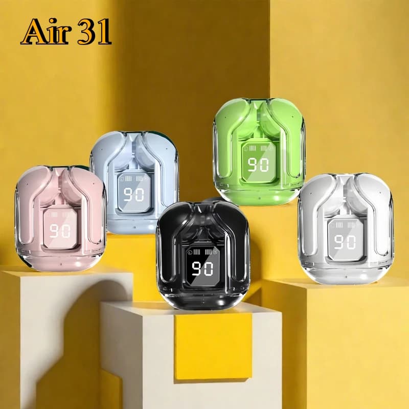 T2 Tws Wireless Bluetooth Headset Transparent Wireless Headphones Power Digital Display Stereo Sound Earphones for Smartphones