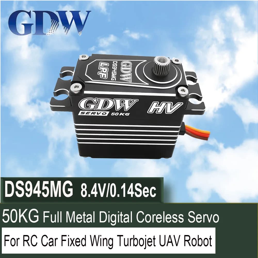 GDW RC Servo DS945MG 50KG Hi-Torque Full Metal Shell Steel Gear Digital Coreless Motor For RC Car Fixed Wing Turbojet UAV Robot