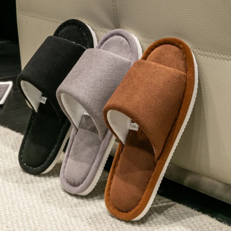 New Men'S Indoor Open Toe  Slippers high quality soft comfortable Home Shoes Indoor Anti-Skid Slippers bedroom No noise