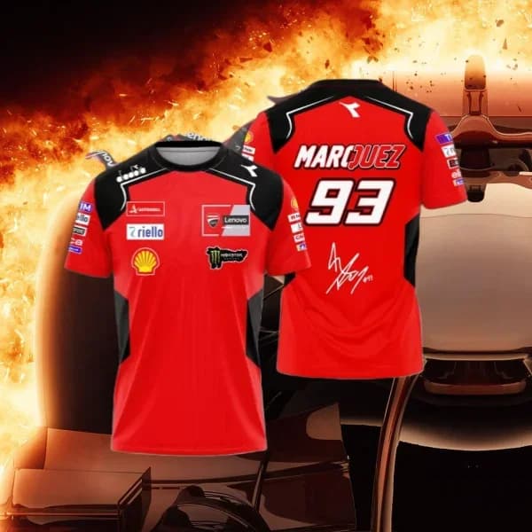 New Men Women MOTO New Cycling Tee Motocross Loose Breathable Speed Drying Sports Shirt Marc Márquez 93 Extra Large Casual Tee