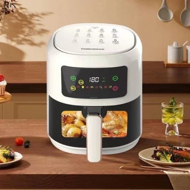 New air fryer. Home use. Large capacity. Oven function. Multifunction. Oil-free. Visual. Fully automatic & intelligent.