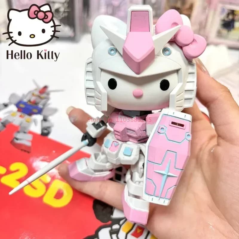 Gaogao Hot Sale Hello Kitty Rx-78-2sd Assembly Model  Anime Figures Statue Doll Collection Decorate Decor Kids Toys Gifts Doll