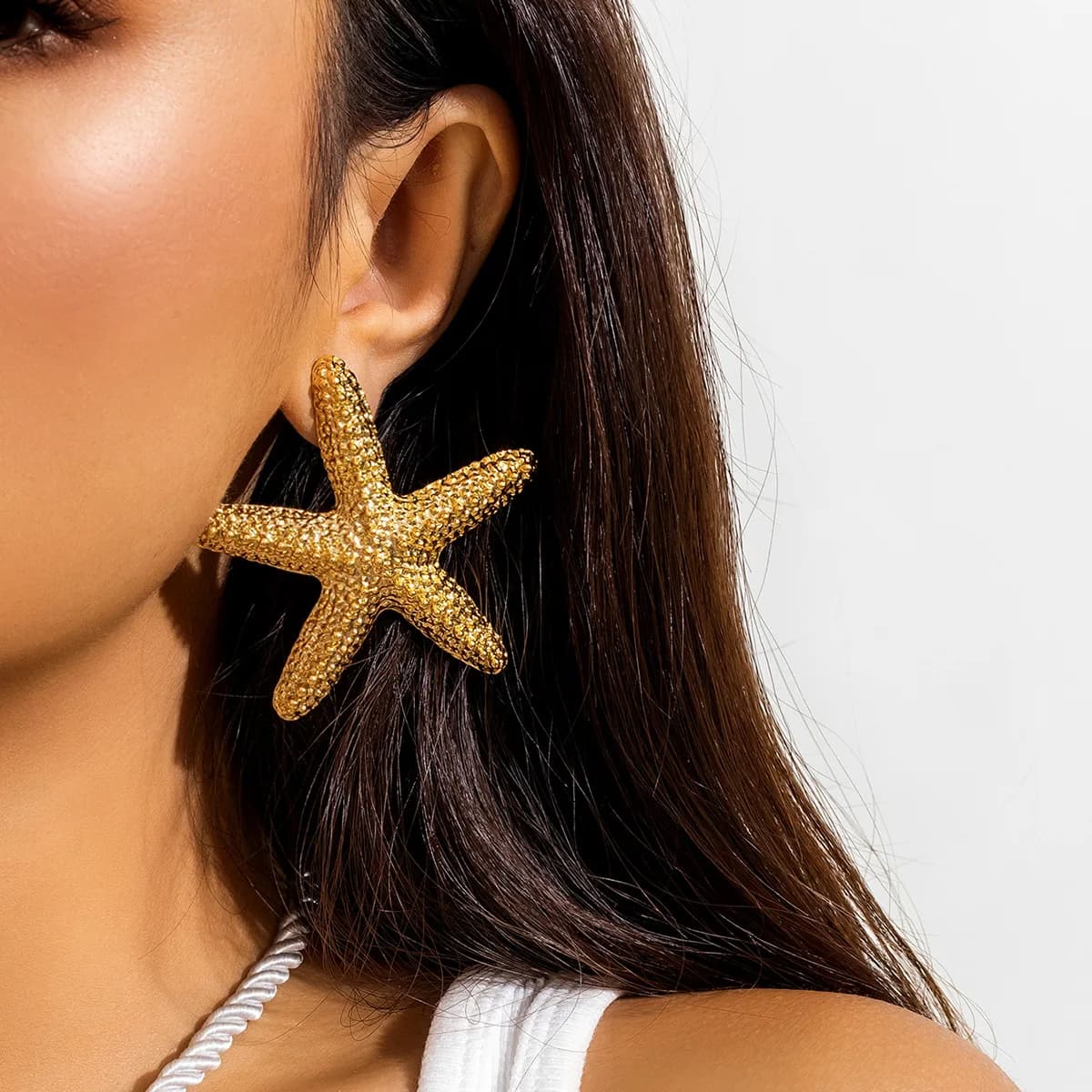 Ingemark Punk Large Starfish Stud Earrings for Women Ladies Trendy Summer Korea Fashion Holiday Piercing Earring Y2K Jewelry New